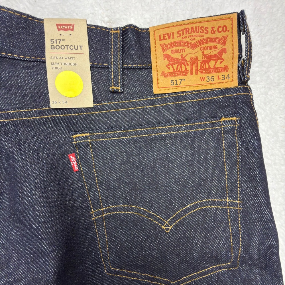 Levis 517 Bootcut Jeans Mens 36x34 Dark Wash Blue Denim NWT